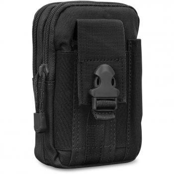 MoKo Molle Edc Bolso Universal del Senderismo Móvil de 6.7, Compatible con iPhone 13 Mini /13/13 Pro, iPhone SE 2020/ SE 3 2022, iPhone 12 Mini/12 Pro MAX/iPhone 11 Pro MAX, Galaxy S10 e/S10 - Negro