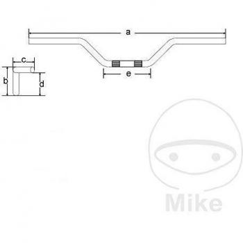 Manillar de aluminio LSL Street Bar alto A04, 7/8 pulgadas, negro