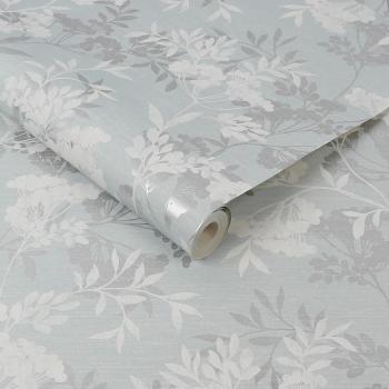 Fresco Duck Egg Isla Floral Wallpaper - Blue