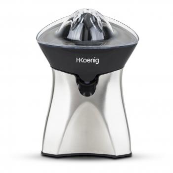 H.Koenig AGR60 Exprimidor Eléctrico para Cítricos y Naranjas Profesional, 60 W, Libre de BPA, Servicio Directo, Vertido Continuo, Sistema Antigoteo, Acero Inoxidable, Gris