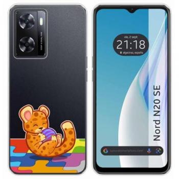 Funda Silicona Transparente Leopardo para Oneplus Nord N20 SE