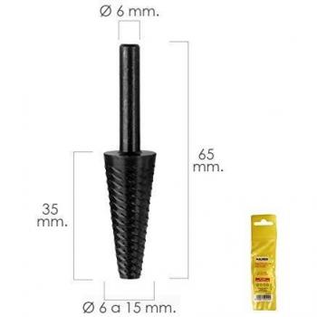 MAURER 7040055 Fresa Rotativa para Metal Conica Ø 6 a 15 mm. para Taladro/Fresadora, Multicolor