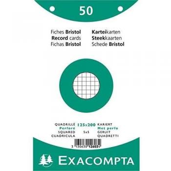 Exacompta 12603E - Cartulinas Bristol, 12 x 20 cm, color blanco
