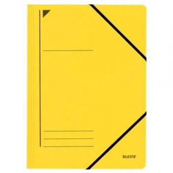 Carpeta Esquinera Leitz A4, 250 Hojas, Cartón 450 g/m², Amarillo con Gomas de Sujeción