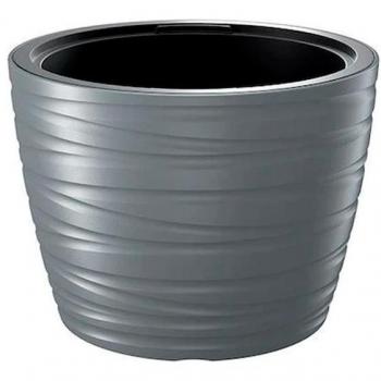 MACETA BAJA CON DEPÓSITO 22L GRIS GRAFITO 37,5X37,5X27,9 CM