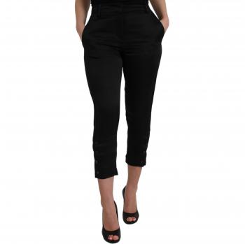 Ermanno Scervino Black High Waist Capri Cropped Pants - IT42|M, Size: S, Female
