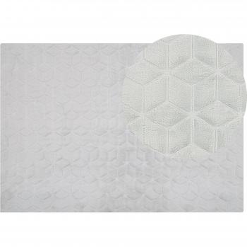 Alfombra Shaggy de Piel Sintética de Conejo Gris Claro y Verde Menta 160 x 230 cm