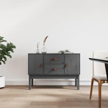 Estante aparador gris 110x40x78 cm madera maciza de pino
