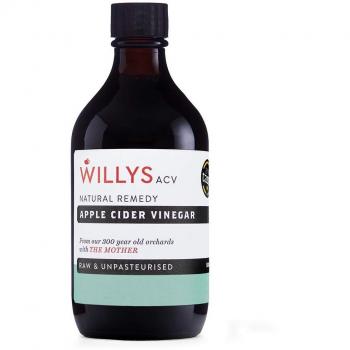 Vinagre de Manzana Orgánico con Probióticos Willys - 500ML, Crudo, Sin Pasteurizar y Fermentado Naturalmente