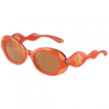 Dolce & Gabbana DX6005 Kids Sunglasses, Model 33887T, Clear Size 49, Round Orange