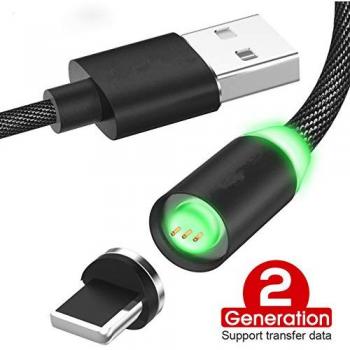 Proze Cable USB Magnético de Carga 2 en 1 USB-C y Micro USB Cable de Datos y Carga Rápida Tipo C Nylon 1M para Transferencia de Datos y QC3.0 Carga Rápida 18W 3A