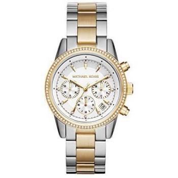 Michael Kors Women's Watch RITZ, 37 mm case size, Quartz Chronograph movement, Stainless Steel strap