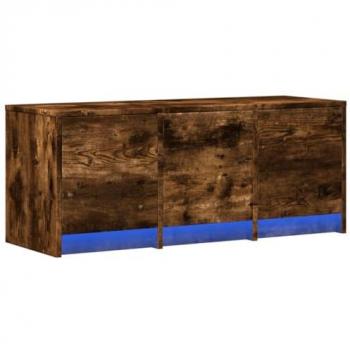 Mueble de TV LED madera ingeniería roble ahumado 97x34x40 cm