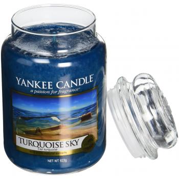 Yankee 1254029E - Vela en frasco, vidrio, grande, color azul
