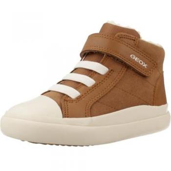 GEOX Gisli Baby High-Top Sneakers with Velcro Closure - Brown