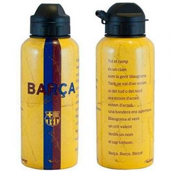 Alusport Bottles FCB Himno Botella Deportiva de Aluminio, Hombre, Amarillo, 0.4 l