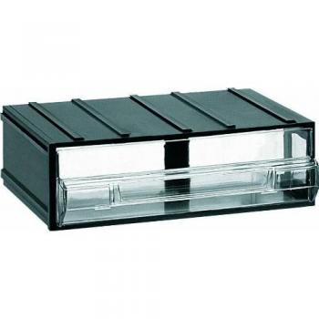 Unidad de Almacenamiento Modular en Plástico con 1 Cajón Transparente 192 x 148 x 63 mm - Negro