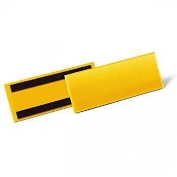 Bolsillo Magnético para Etiquetas 1/2 A5 Horizontal Amarillo 50 Unidades