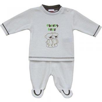 Schnizler Nickianzug Cuddly Bear - Traje De Footing Unisex bebé, color blanco, talla 50