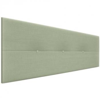 Cabecero Tapizado de Lino Natural Verde con Botones 135x50cm para Camas 120/135 - Dhome