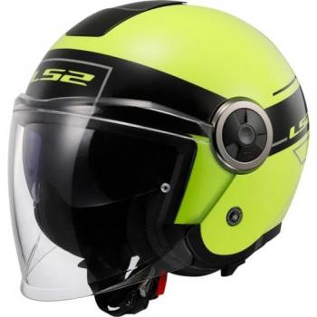 Casco Jet LS2 OF620 Classy Classic Negro Clásico-Amarillo Hi-Vis tamaño L