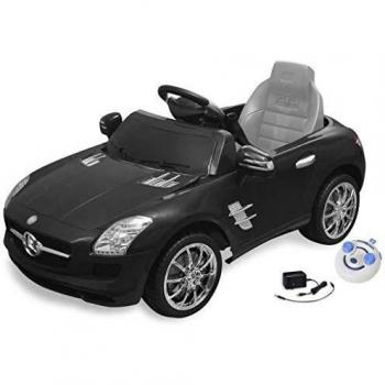 vidaXL Coche Correpasillos Eléctrico de Juguete Mando Distancia Negro