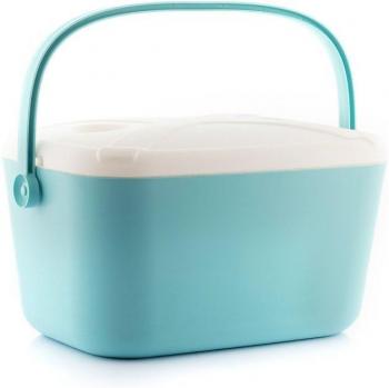 InnovaGoods Koolty Nevera Rígida Portátil 20L Turquesa con Tapa Multiuso y Portavasos 32,5x48x28,2 cm Vintage Design
