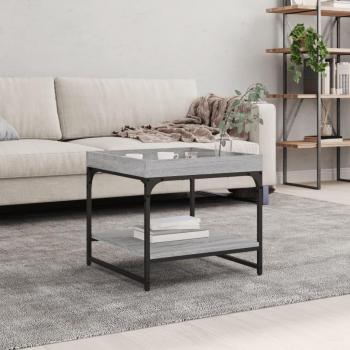 Mesa de centro Sonoma gris 49,5x49,5x45 cm madera multicapa y madera de ingeniería
