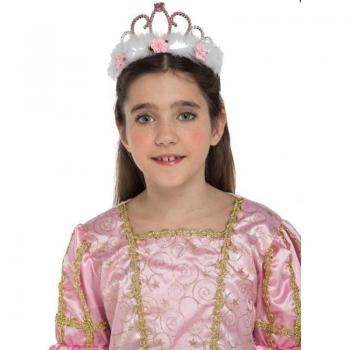 Tiara de Reina con Marabú y Diamantes para Disfraz de Realeza