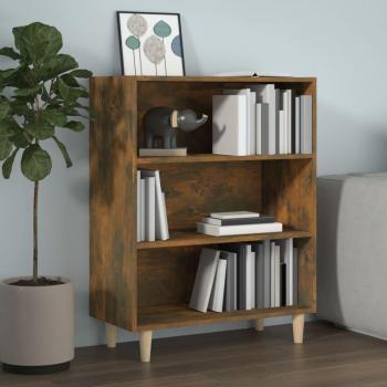 Aparador de madera contrachapada 69,5x32,5x90 cm en roble ahumado, mueble de almacenaje moderno para salón, buffet y armario auxiliar