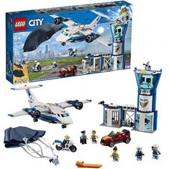 LEGO 60210 City Police Sky Police Air Base Station, Aeroplane with Paratrooper plus Jetpack, Motorbike and Car Toys, Chase Building Sets for Kids