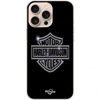 Funda de teléfono flexible Harley Davidson para iPhone 16 Pro Max - Gris y Negro - Logotipo gris