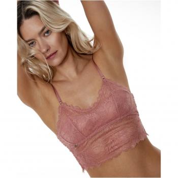 Sujetador bralette crop top de encaje floral