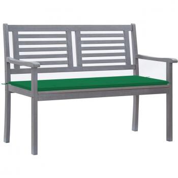 Banco de jardín 2 asientos con almohada 120cm gris en eucalipto