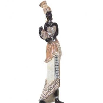 Figura Decorativa Alexandra House Living Blanco Dorado Acrílico Plástico Melamina Africana
