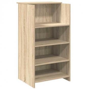 Compact Modern Reception Desk Sonoma Oak Finish 55x50x103.5 cm Engineered Wood