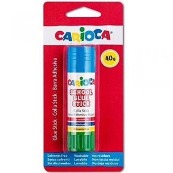 Pegamento en Barra Carioca 40g - Ideal para Casa, Colegio y Oficina - Pega Papel, Fotos y Tejidos - Sin Disolventes - Colores Variados