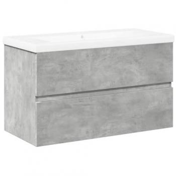 Set de muebles de baño 2 piezas madera contrachapada gris hormigón