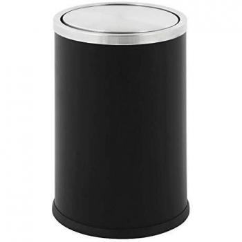 Contenedor de residuos con tapa oscilante, 10 litros, 300x200 mm, color negro