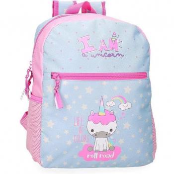Mochila escolar Roll Road I am a unicorn de 33 cm con diseño de unicornio azul
