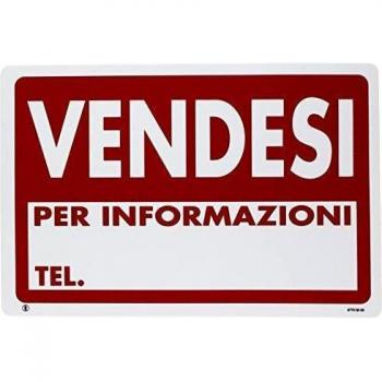 PUBBLICENTRO carteles PUBBLICENTRO – Plástico – vendesi para información tel. – 30 x 20 cm – 07705000plb0300 X 0200