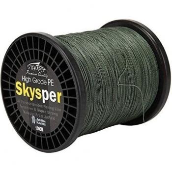 Skysper® 1000m Sedal Trenzado 33lb/ 0.26mm de PE 100% Línea de Pesca Profesional Verde Claro