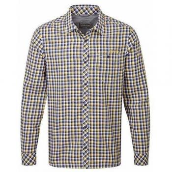 Craghoppers Camisa Hombre Claude Long Sleeve Azul / Amarillo 2XL