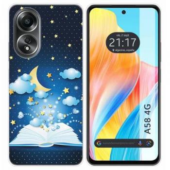 Funda de Silicona para Oppo A58 4G con Diseño de Libro y Dibujos