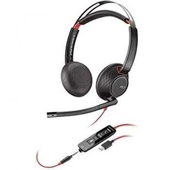 Auriculares Poly Blackwire 5220 Binaural - Negro/Rojo