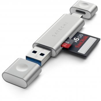 Satechi Aluminio Lector de Tarjetas Micro/SD con USB 3.0 Tipo-C de Satechi para Dispositivos Tipo C