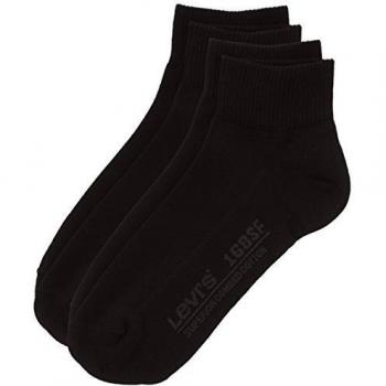 Levi's 168sf Mid Cut 2p, Calcetines Cortos para Hombre, Negro