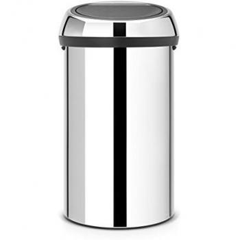 Brabantia Touch Bin Cubo de Basura, 60 L, Inoxidable, Acero Brillante, 40x40x71 cm