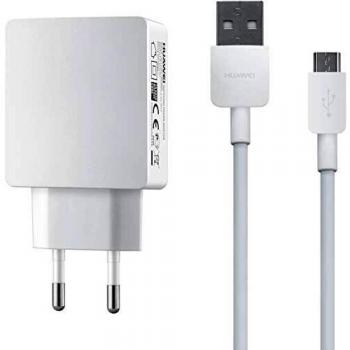 HUAWEI 55030254 Fuente con 5 V y 2 A Potencia de Salida, Cable de Datos y Carga Micro USB Color Blanco