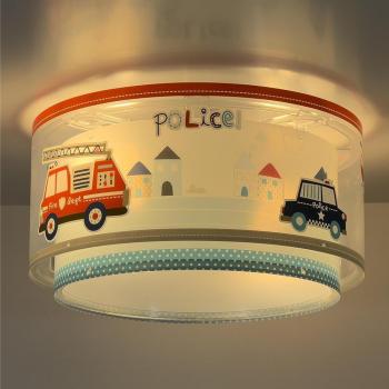 Plafón Infantil Dalber Police Azul/Blanco Ø 33 cm E27 2 Luces